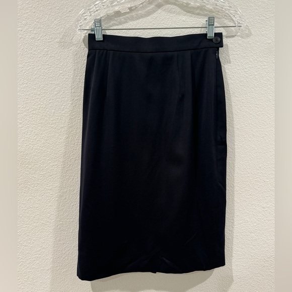 Vintage Escada by Margaretha Ley 100% Wool Black Pencil Skirt Size 36 - Picture 1 of 15